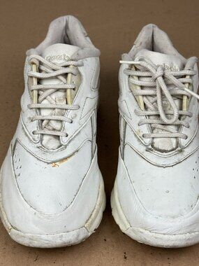 Vintage Reebok Walk DMX Shoes Womens Size 10 White Leather Y2K Walking Sneakers